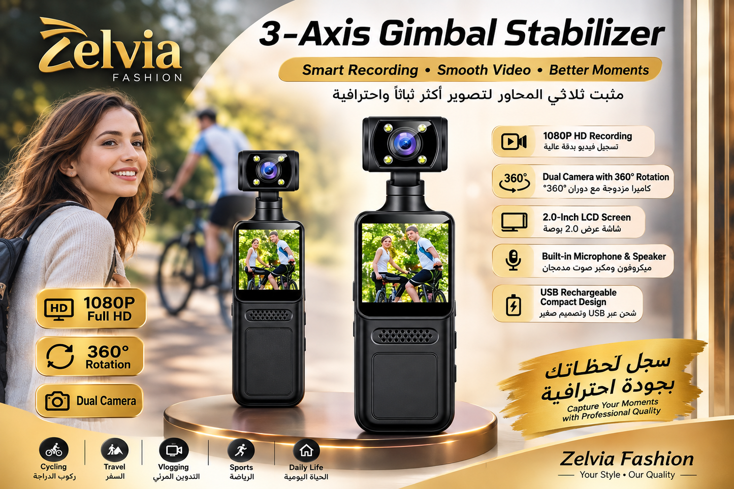 Smart 3-Axis Handheld Gimbal Stabilizer for Smartphones